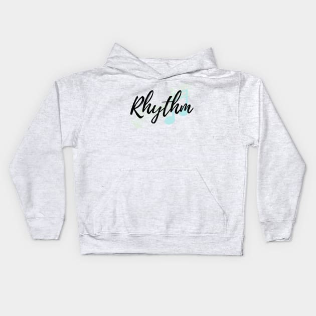 Rhythm Design with Musical Notes Kids Hoodie by ActionFocus